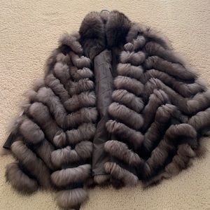 Real fox fur cape